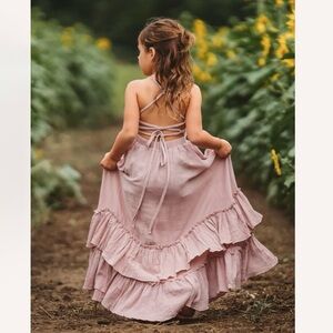 Girls Indie Blue, Peony Dress, Size 8/9